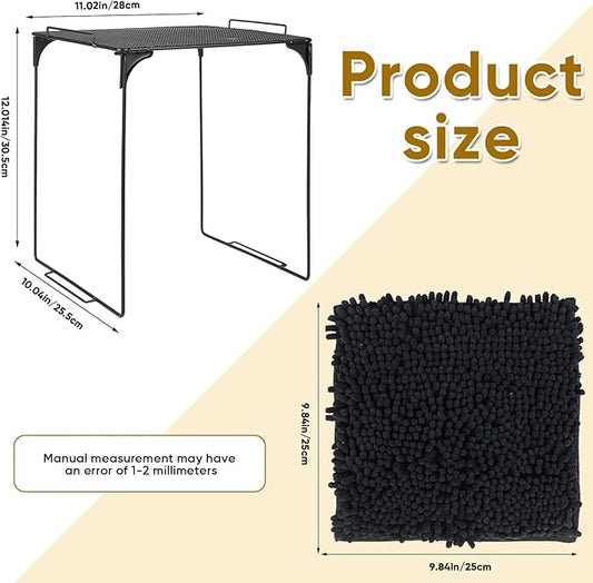Locker Organizer Shelf and Locker Carpet Decorating Kit Suitable for School, Office Back to School Essentials (1, Black)
