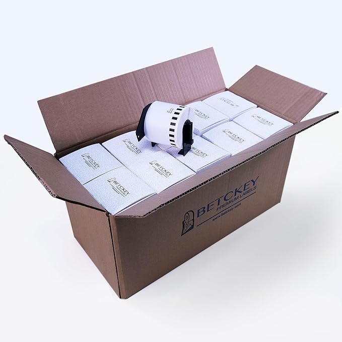 BETCKEY - Compatible Continuous Label Replacement for Brother DK-2205 (2-3/7" x 100'), Use with Brother QL Label Printers [20 Rolls]