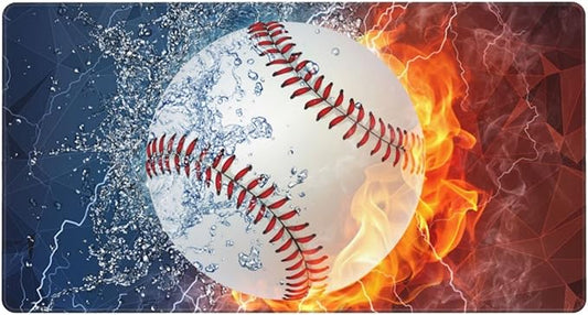 Sports-Themed Extended Large Gaming Mouse Pad with Baseball Pattern for Teens Boys Men, 29.5 x 15.8 inch Extra Large Mousepad Non-Slip Rubber Base Keyboard Desk Mat for Computer Laptop