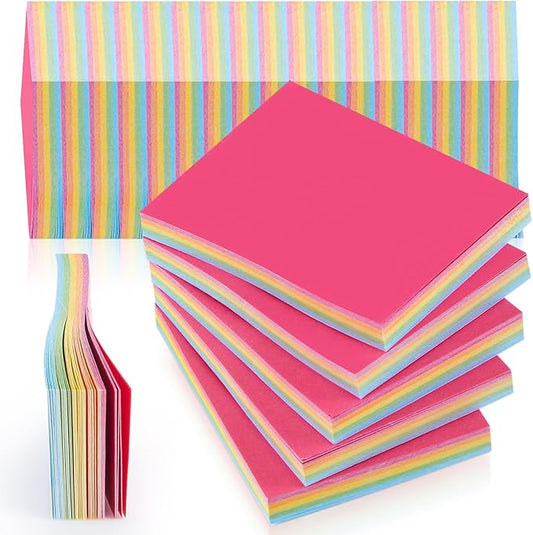 Thenshop 24 Packs Sticky Notes 3x3 Bulk Gradient Colorful Self Stick Note Pads Paper Memo for Office School Notebook Supplies 50 Sheets Pad(Bright Color)