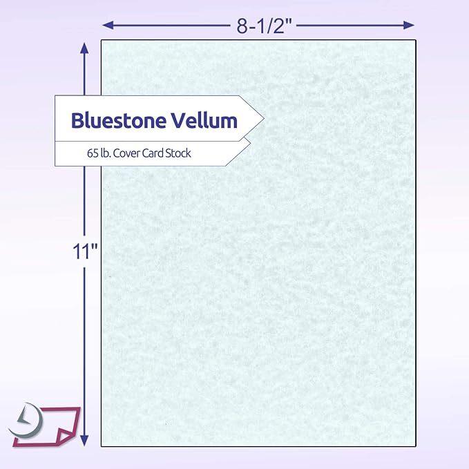 NextDayLabels - Pack of 50 Sheets - 8-1/2" x 11" (Letter Size) 65 lb. Parchment Cover Card Stock (Bluestone)