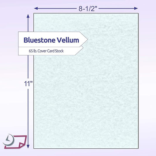 NextDayLabels - Pack of 50 Sheets - 8-1/2" x 11" (Letter Size) 65 lb. Parchment Cover Card Stock (Bluestone)