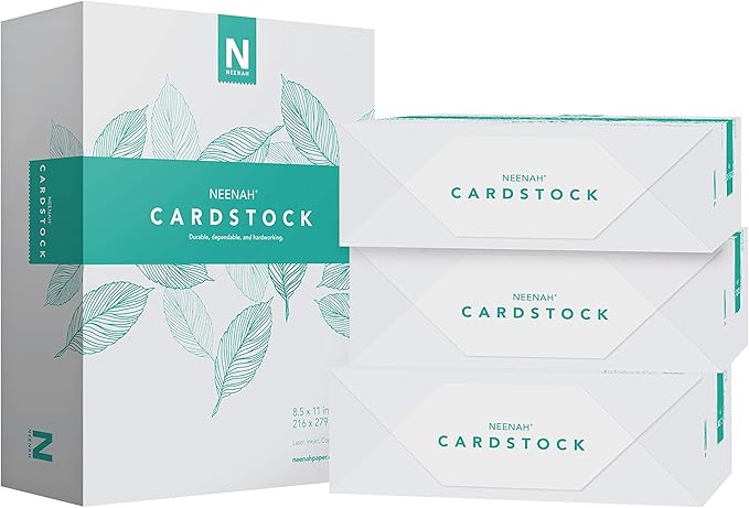 Neenah Vellum Bristol Cardstock, Lightweight, 4 Packs of 325 Sheets/1300 Sheets, 67 lb/147 gsm, 94 Brightness, 8.5" x 11" - MORE SHEETS! (91633-02)