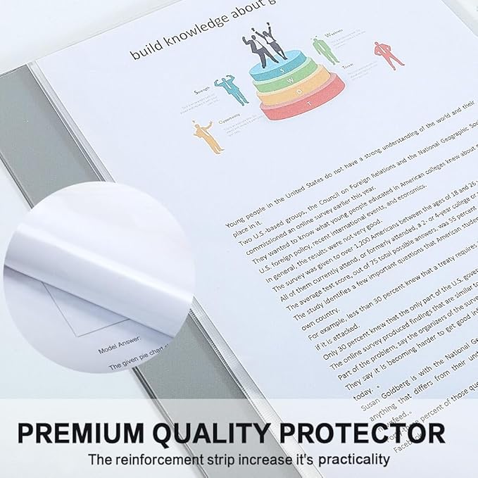 Sheet Protectors, HERKKA 200 Pack Upgrade Clear Plastic Page Protectors Sheet Reinforced 11-Hole Fit for 3 Ring Binder Fits Standard 8.5 x 11 Paper, 9.25 x 11.25 Top Loaded, Acid Free
