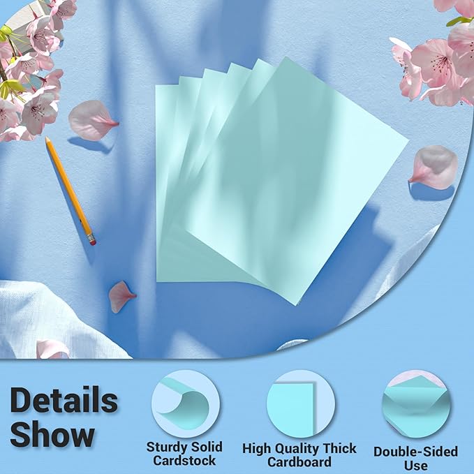 Blue Cardstock 8.5 x 11, Thick Printer Paper 75 lb/200 gsm, 80 Sheets Card Stock Blue, Heavy Card stock, Art CardStock Paper for Invitations, Diy Cards, Business Cards, Menus, Crafts, Drawing etc
