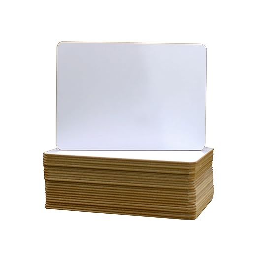 Flipside Products 9.5" x 12" Dry Erase White Boards, Classroom Pack, Single-Sided Lapboard for Class, Reusable for Group Participation - 24 Pack