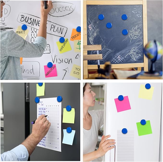 Fridge Magnets, 40 PCS Strong Refrigerator Magnets, Small Round Magnet Heavy Duty, Mini Cute Blue Magnets for Whiteboard, Office, Locker, Classroom, Kitchen, Magnetic Board, School, Home Decor