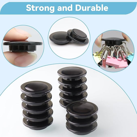 ZDZBLX Fridge Magnets 28 Pack, Strong Refrigerator Magnets Small Heavy Duty Mini Magnet, Cute Round Magnets for Whiteboard Fridge Locker Classroom Office Use, Decorative Black Magnet for Home, School