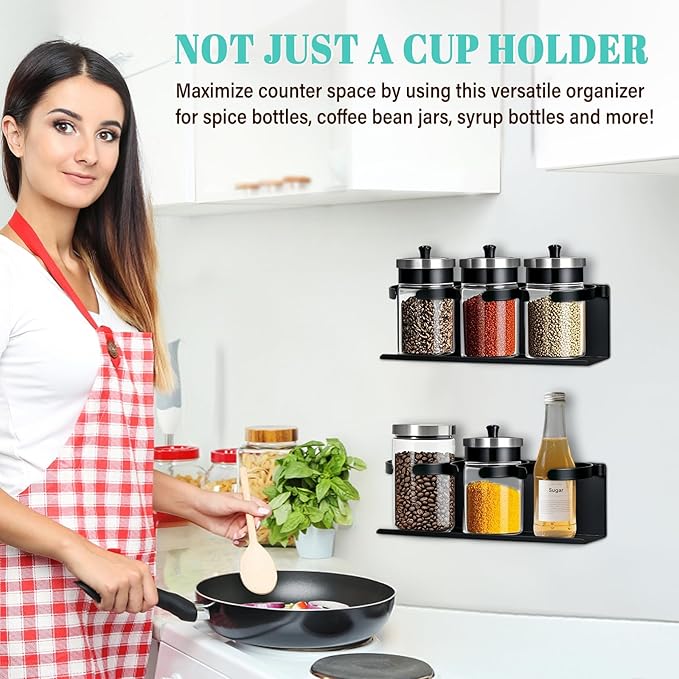 2Pcs Magnetic Water Bottle Organizer for Stanley 30 40 oz Tumbler and Lid Magnetic Cup Holder Heavy Duty Tumbler Storage Organizer Drink Accessories Kitchen Cup Storage Rack for Fridge Cabinets Gifts