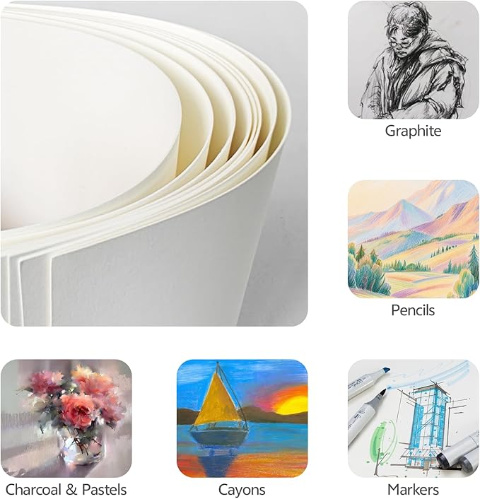 60CT 4X6 140lb 300gsm White Sketch Paper Cards Heavyweight Blank Card Stock for Mailing Postcards, Wedding Invitations,Thank You,Index Cards
