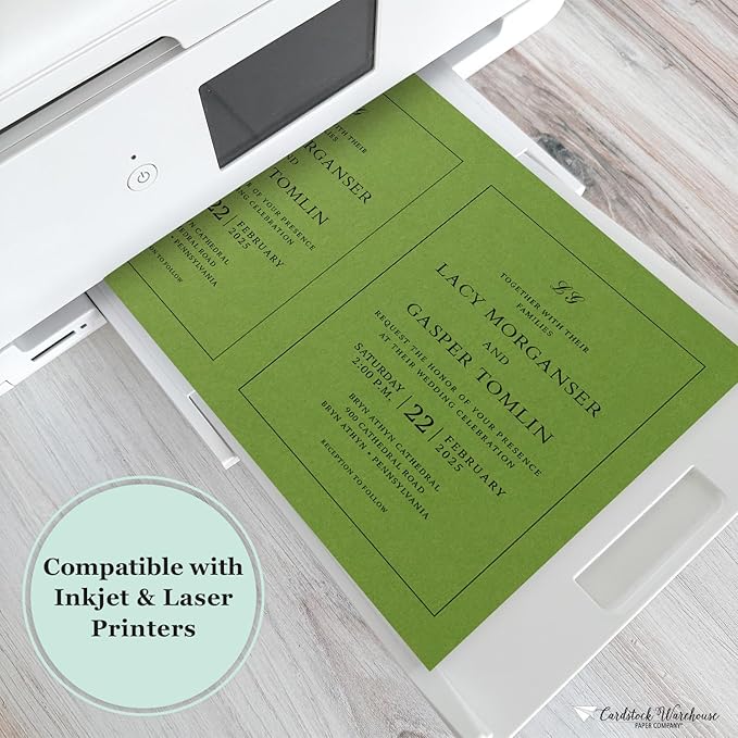 Cardstock Warehouse Pop-Tone Gumdrop Green Cardstock Paper – 25 Sheets, 8.5 x 11" - 100 lb / 270 GSM Premium Green Card Stock for Die-cutting, Crafts, Printing, Card Making and DIY Projects