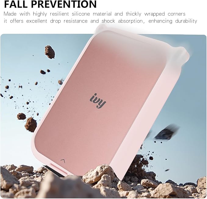 Silicone Case for Canon Ivy 2 Mini Photo Printer with Neck Strap Lanyard - (Pink)
