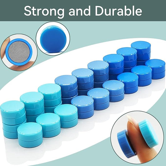 Fridge Magnets Refrigerator Magnets, 30 PCS Magnet Strong Magnets Small Magnets for Whiteboard, Heavy Duty Magnets Cute Mini Magnets for Fridge, Round Magnets for Locker Classroom Office (Blue)