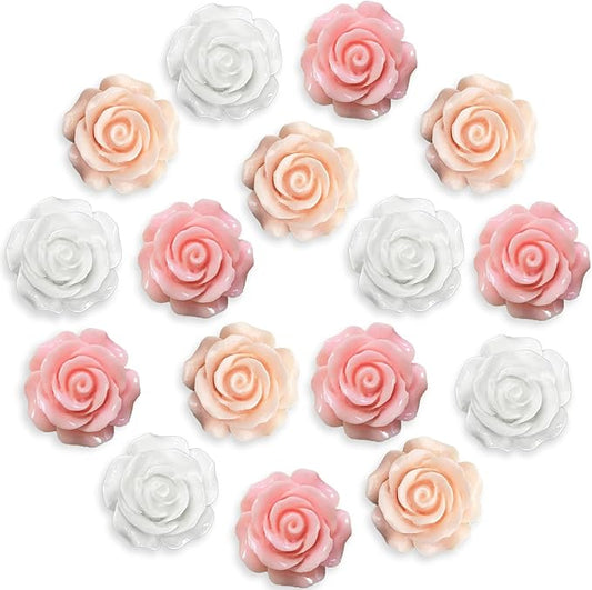 15 pcs - Cute Flower Magnets - Pink Rose Magnets for Office Whiteboard, Locker & Decoration(15 pcs - Rose - Pink)