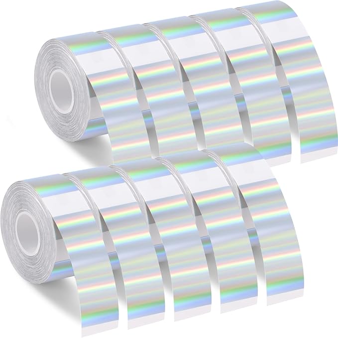 1600 Pcs Label Tapes 15 x 40 mm Laminated Stickers Replacement Compatible with D30 Portable Thermal Label Paper Printer Tapes for Office 160 Pcs/Roll (Holographic Silver)
