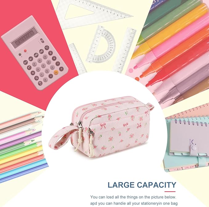Bluboon Big Capacity Pencil Case Pencil Pouch Pen Case School Supplies Cute Pencil Box Pencil Bag for Teen Girls Boys Women Man