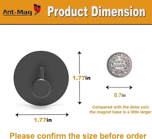 Ant Mag Magnetic Key Hooks 4 Pack Wall Mounted for Hanging Key Towel Bag Hat Scarf Wreath on Metal Surface for Home Kitchen Bathroom Fridge Cabinet Entryway