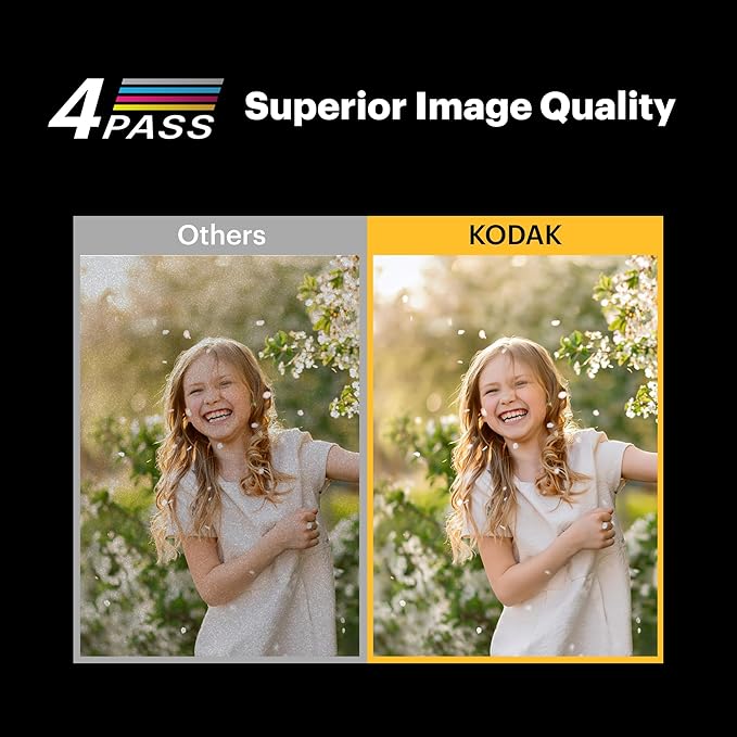KODAK Mini 2 ERA 4PASS Portable Photo Printer (Yellow, Printer + Initial 8 Sheets + 60 Sheets)