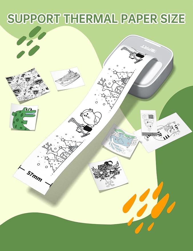 iDPRT Sticker Printer Mini Thermal Portable Printer & Pocket-Sized Sticker Maker, Ideal for Learning Notes, DIY Projects & Kids Gifts, Grey