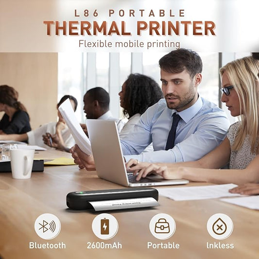 Bisofice A4 Portable Thermal Printer Wireless&USB Connect with Mobile Computer 50mm/56mm/77mm/107mm/210mm/216mm(2in/3in/4in/8in/8.5in) US Letter A5 Paper Size for Office School
