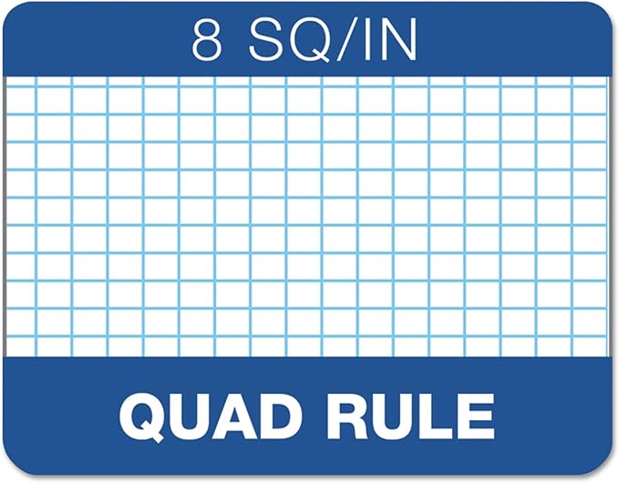 TOPS Quadrille Pad, Gum-Top, 8-1/2 x 11 Inches, Quad Rule , White Paper, 50 Sheets per Pad (33081)