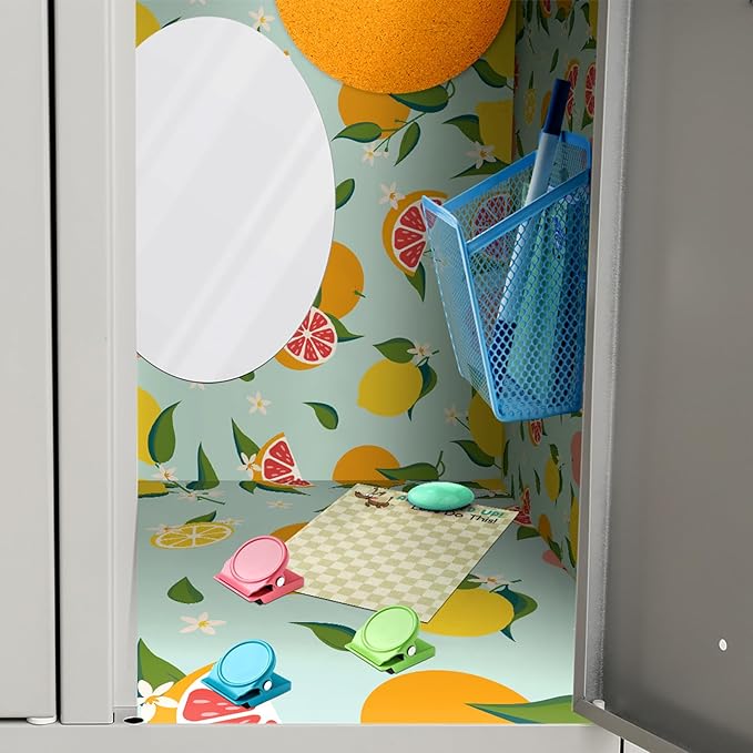 Harloon 15 Pcs Locker Decoration and Organizer Kit Locker Wallpaper Magnetic Pen Holder and Mirror Whiteboard Marker Cork Board with 3 Push Pins 3 Magnetic Clip 6 Magnets(Orange)