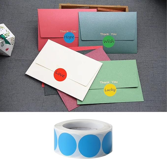 1000 Pieces 1 Inch Round Color Coding Labels Writable Circle Dot Labels Self Adhesive Color Round Stickers for Inventory Home Organize, File Classification(2 Rolls, Blue)