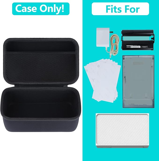 Hard Case Replacement for Liene 4x6'' Photo Printer Full-Color Portable Instant Photo Printer (Black Case)