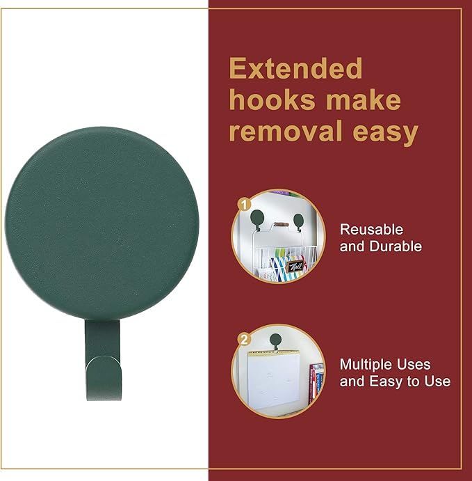 Haute Decor Attract Magnetic Hanger, 1 Pack - Strong Magnet Hook for Metal Doors and Surfaces