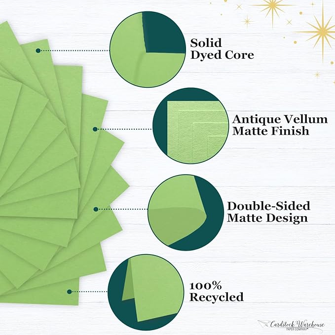 Cardstock Warehouse Pop-Tone Limeade Lime Green Cardstock Paper – 50 Sheets, 8.5 x 11" - 65 lb / 175 GSM Premium Green Card Stock for Die-cutting, Crafts, Printing, Card Making and DIY Projects