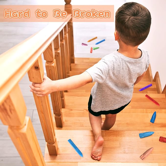 Triangle Jumbo Crayons for Toddlers, 18 Colors Mess Free Unbreakable Crayon Gifts, Easy to Hold Washable Crayons for Kids, Safe Coloring Gifts for Babies and Children