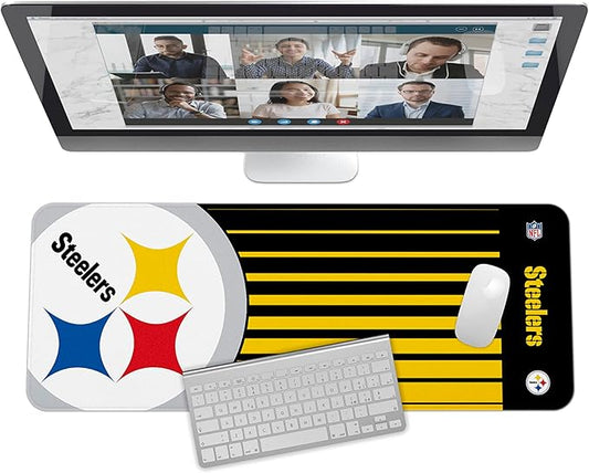 SOAR NFL Unisex Multifunctional Desk Mat for Desktop, (31.5"x12") - Ultra Soft Fabric with Non-Slip Rubber Backer - Water Resistant & Durable Nylon Stitching - Officially Licensed NFL, Desk Pad