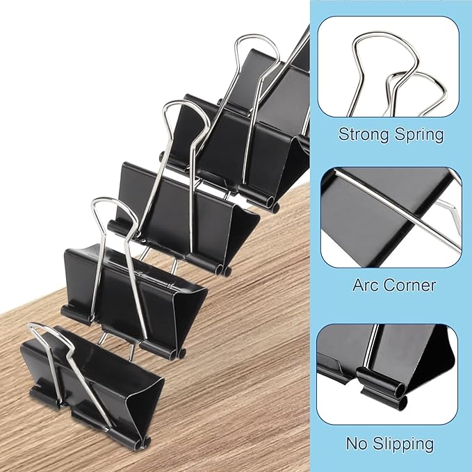 Ufmarine Extra Large Binder Clips 2 inch, (10 Pcs) Big Paper Clips for Office