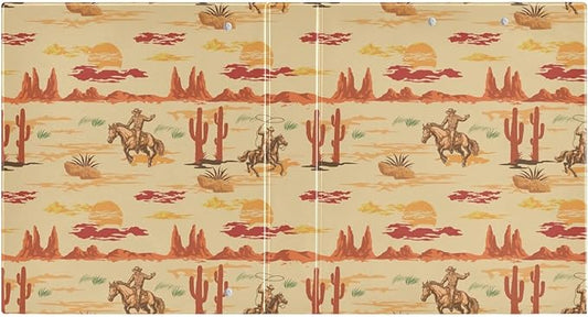 Wild West Mexico Cowboy Decorative 3 Ring Binder 1.5 Inch Large View Binders with Pockets File Organizer for Office College School, 2 Pack