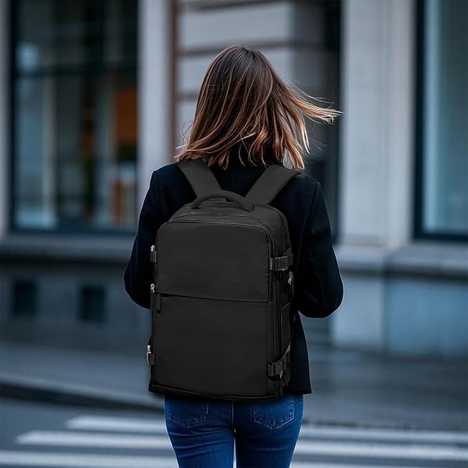 Travel Backpack For Women Airline Approved Carry On Backpack Flight Approved Waterproof Sports Luggage Backpack Casual Daypack Small Hiking Backpack Black Backpack