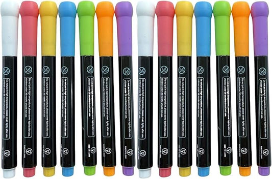14-Color Neon Markers for LED Note Board - for Kids Drawing Board, for Acrylic Dry Erase Surface Board, 14 Markers | Creative Memo Board for Office, Home Decor, Parties (14pens)