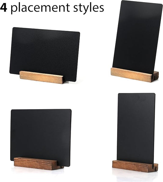 NEWNEWSHOW 8.7x12 Inch Double Sided Chalkboard Signs, Erasable Message Blackboard with Wood Base for Shop Wedding Kitchen Home Party Decoration (2 Pack 8.7x12)