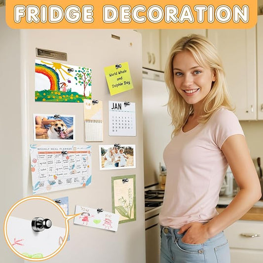 12Pcs Black Fridge Magnet Refrigerator Magnets, Whiteboard Magnets, Fridge Magnets Adults, Magnets Fridge, Small Strong Magnet for Whiteboard, Locker, Map, Kitchen, Office, School