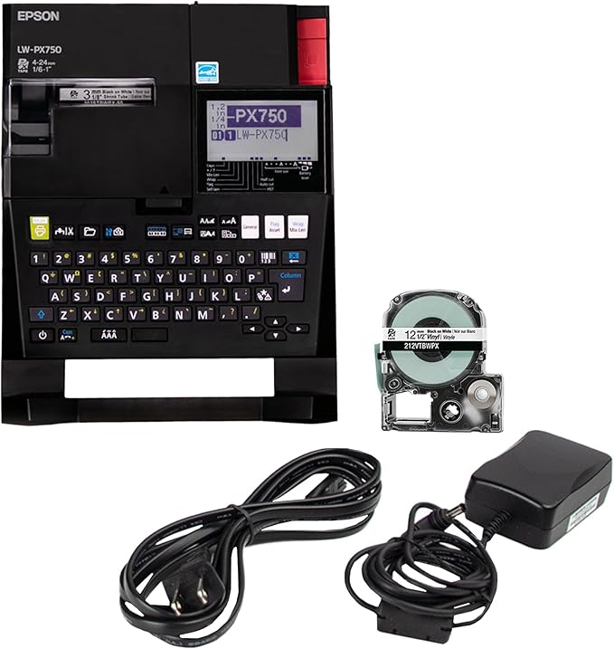 LABELWORKS Epson LW-PX750 Industrial Label Maker Kit - Complete Kit with Accessories, Compatible with Large Variety of Tape Types, Portable Handheld Label Printer