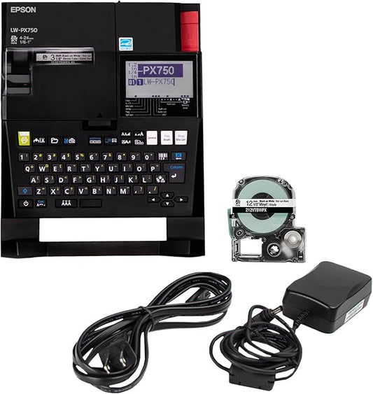 LABELWORKS Epson LW-PX750 Industrial Label Maker Kit - Complete Kit with Accessories, Compatible with Large Variety of Tape Types, Portable Handheld Label Printer