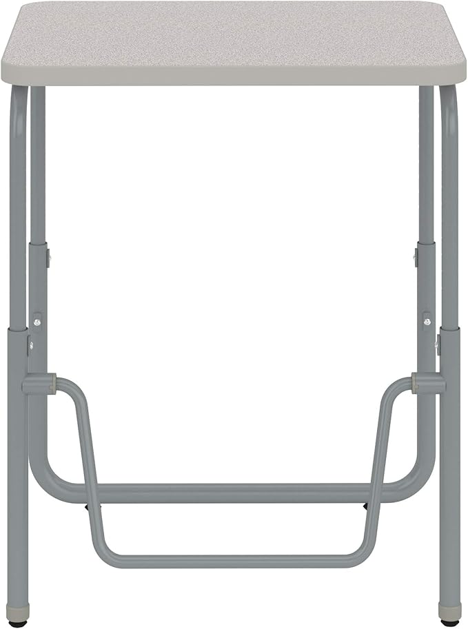 Safco AlphaBetter 2.0 Height â€“ Adjustable Student Desk with Swinging Footrest Bar, Sit to Stand, 22"-30", Pebble Gray Classroom and Home School Desk