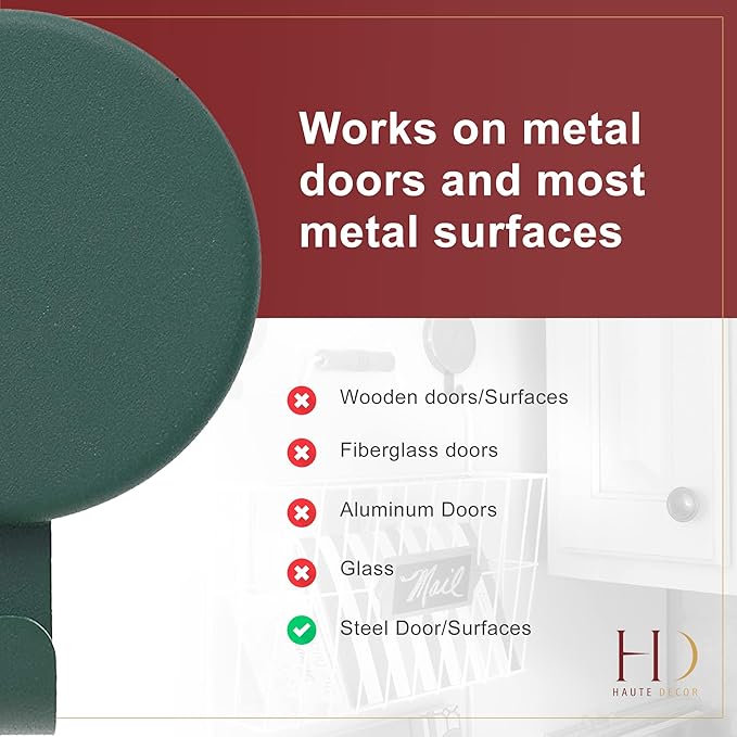 Haute Decor Attract Magnetic Hanger, 1 Pack - Strong Magnet Hook for Metal Doors and Surfaces