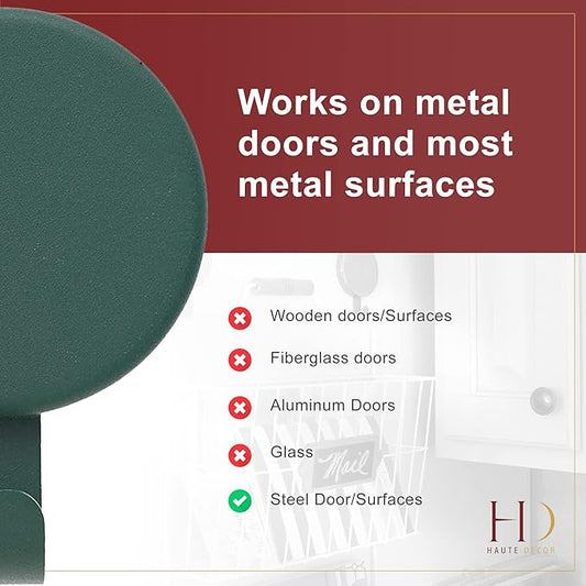 Haute Decor Attract Magnetic Hanger, 1 Pack - Strong Magnet Hook for Metal Doors and Surfaces