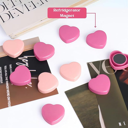 ZDZBLX 20PCS Pink Heart Fridge Magnets - Small Strong Magnets, Heavy Duty Refrigerator Magnets for Whiteboard School Crafts Lockers, Decorative Cute Mini Magnet for Kitchen Office Classroom (2 Colors)