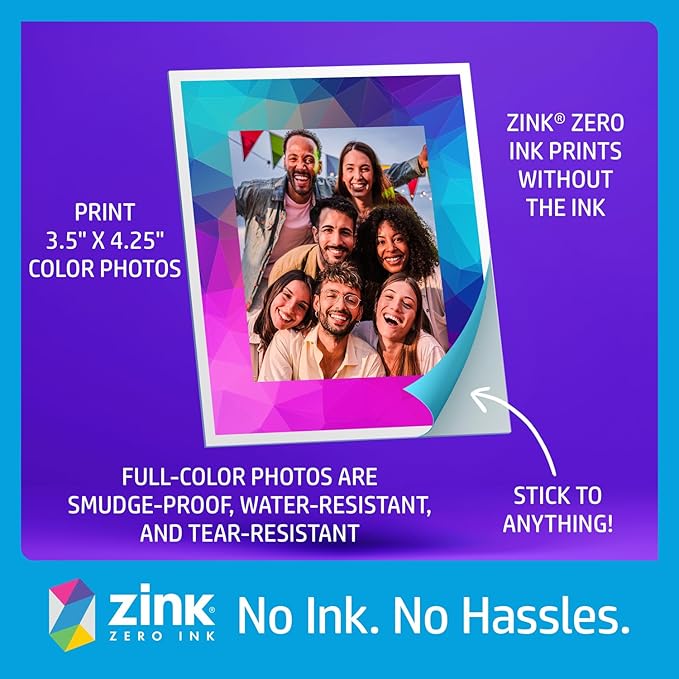 HP Sprocket Photo Booth + 110 3x4 Zink Paper Sheets, Digital Instant Color Photo Printer, 10.1" Touchscreen Photobooth, LED Ring Light, Customize w/ 250+ Frames, Share via QR Code, Mobile App, White
