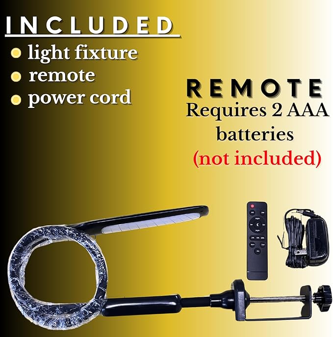 Martelli LED Table Light, Adjustable Gooseneck Clamp Lamp, Brightness Control for Sewing and Quilting (Black)