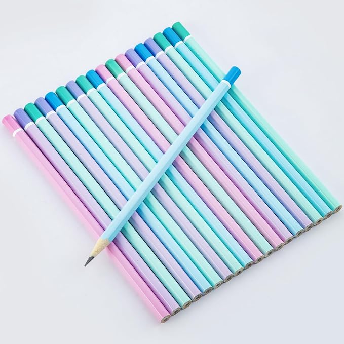 M&G 30 Pcs Hexagon Colored Pencils for Kids, Multicolor 2B Unsharpened Pencils Graphite Wood Pencils with smooth writing for School, Office Supplies, Painting, Sketching, Weddings, Party
