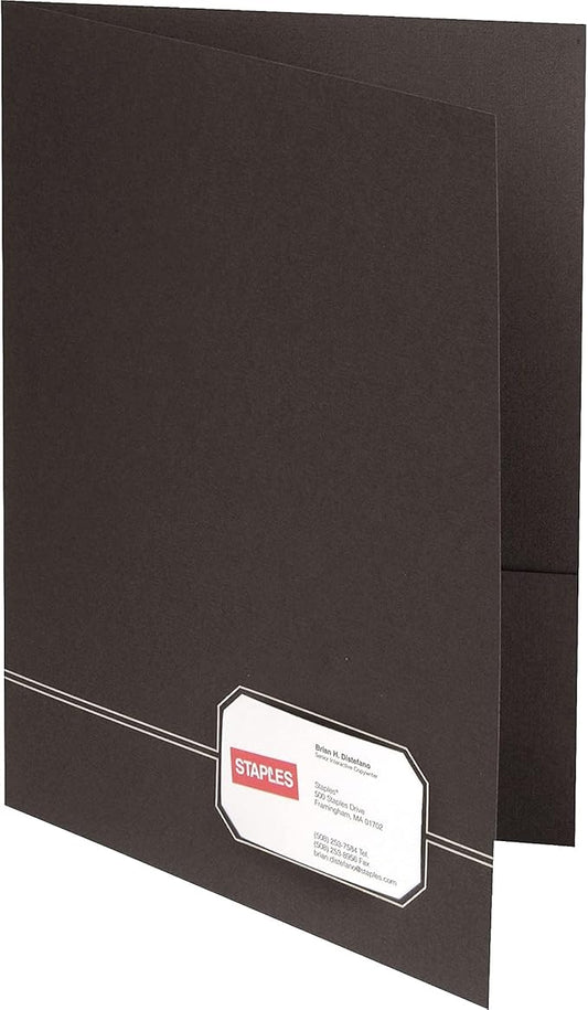 Oxford Monogram Executive Twin Pocket Folders, Letter Size, Black with Gold Foil Trim, 4 Pack (04161EE), 9" x 11 7/8"