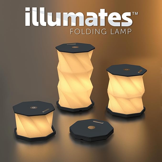 Foldable LED Desk Lamp – USB Rechargeable & Portable - Dimmable Touch Control Light with Adjustable Height up to 8.25" for Office, Travel, Bedside - Sleek & Modern Design (Black)