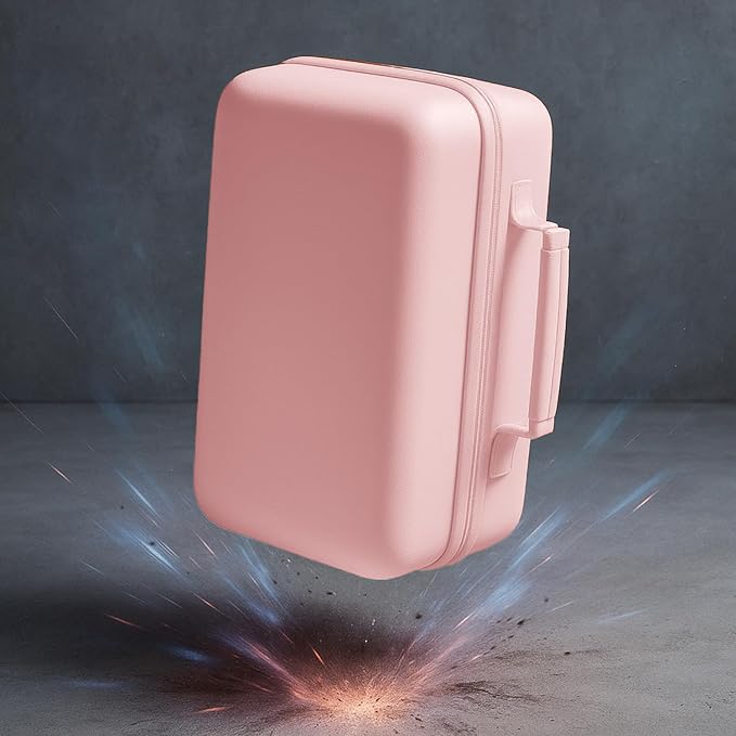 EVA Hard Storage Carrying Case Compatible with Liene M100 M200 4x6'' Photo Printer Extra Space for Charger, Photo Paper, Memory Card and Battery Pink (Case Only)